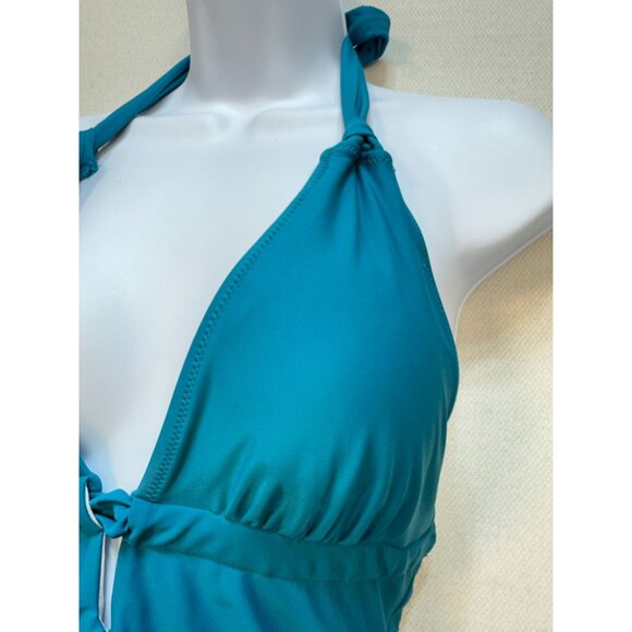 CUPSHE Women's One Piece Swimsuit Deep V Neck Size Large Teel Blue Bathing Suit - Picture 11 of 13